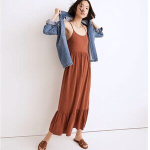 Madewell Orange Tiered Midi Dress XXL